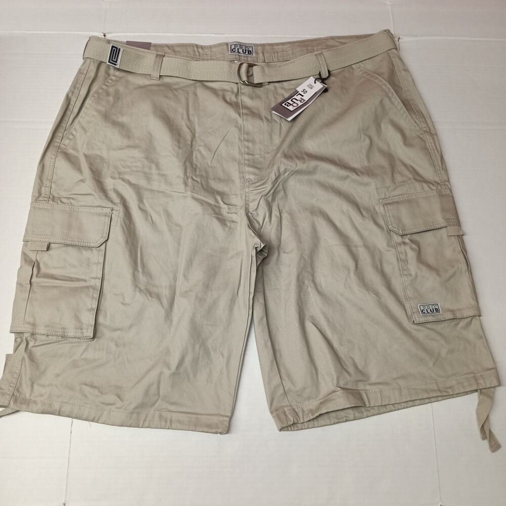 Pro Club Men's Big & Tall Twill Cargo Shorts Belt Size 50